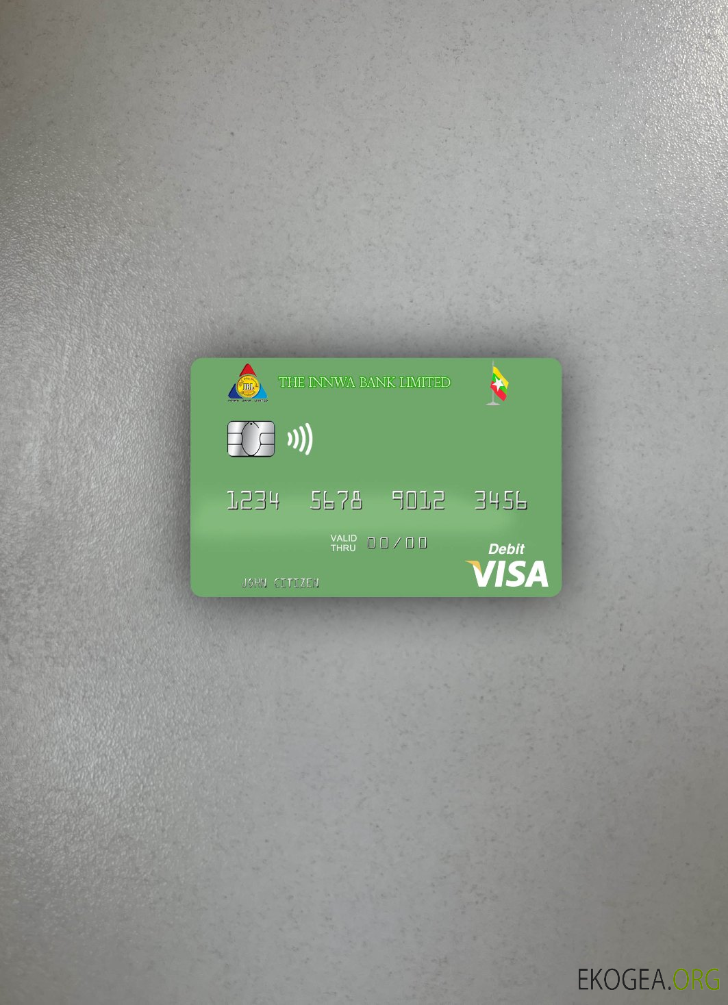 Myanmar Innwa Bank Limited carte de débit visa photolook , avant